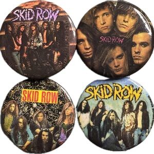 Skid Row 1989 pinback buttons hair band
